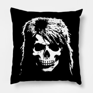 Silent Mullet Skull Pillow