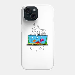 Dizzy Cat playing games with tropical fish Phone Case