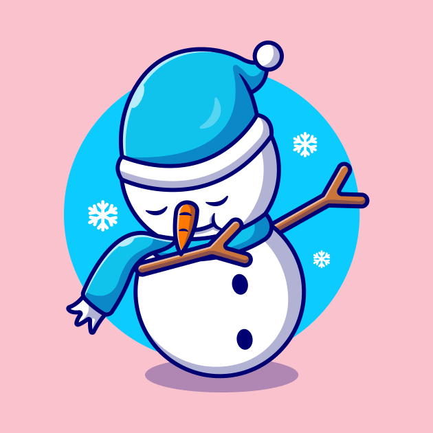 Cute Snowman Dabbing Cartoon by Catalyst Labs