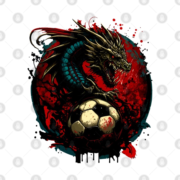 Demonic Dragon Sports Player Soccer Futball Football - Graphiti Art Graphic Trendy Holiday Gift by MaystarUniverse