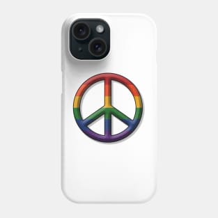 Peace Pride design in LGBT Rainbow pride flag colors Phone Case