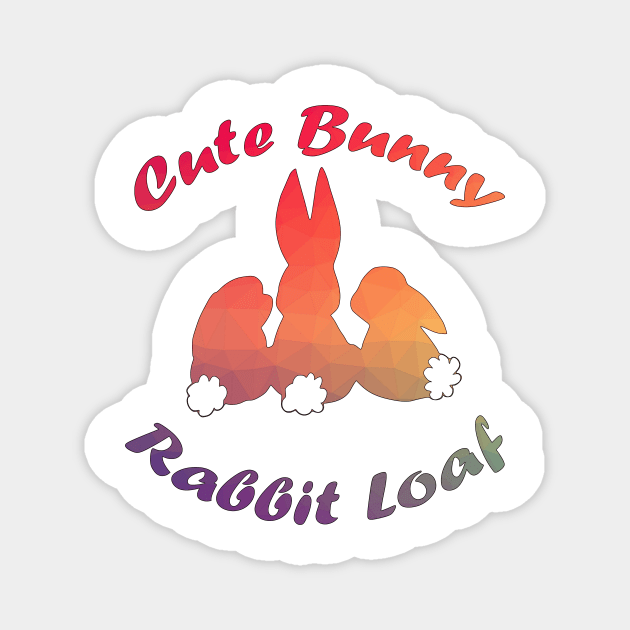 Cute Bunny Rabbit Loaf Magnet by Atinno