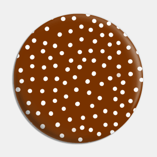 White Polka Dot Spots on Chocolate Pattern Pin