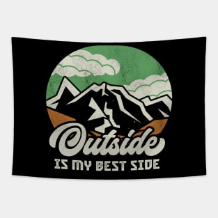 Outside Is My Best Side Nature Hikers Mountaineer Tapestry