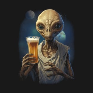 Alien Hold My Beer Art T-Shirt