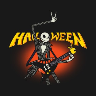 Cool Spooky Retro Halloween Heavy Metal Band Musician T-Shirt