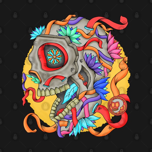 Skull of Colors - Día De Los Muertos - Realistic Skull by Scriptnbones