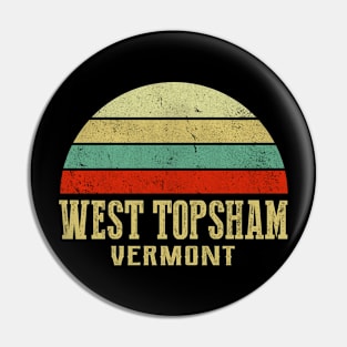 WEST TOPSHAM VERMONT Vintage Retro Sunset Pin