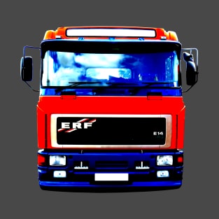 Classic 1990s ERF E Series lorry high contrast red T-Shirt