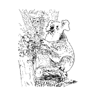 Koala eats bamboo in tree T-Shirt