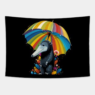 Anteater Rainy Day With Umbrella Tapestry