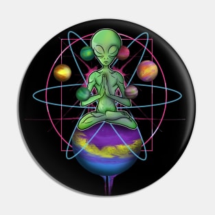 Spiritual Buddha mindfulness meditation Alien Pin