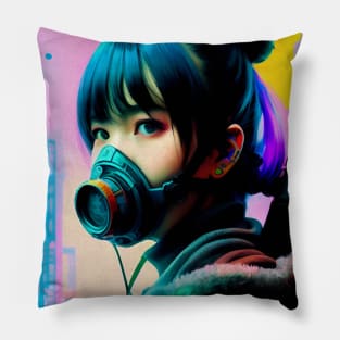 Abstract Cyberpunk Girl Pillow