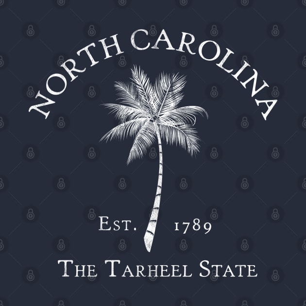 North Carolina NC Est. 1789 Vintage Palm by TGKelly