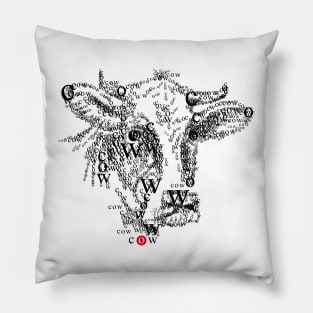 Font illustration "cow" Pillow