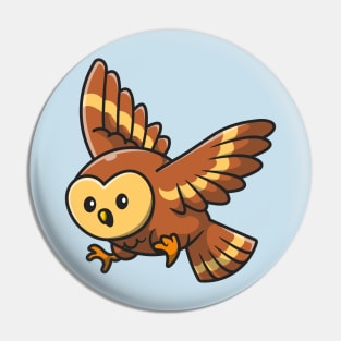 Cute Owl Flying Cartoon Pin