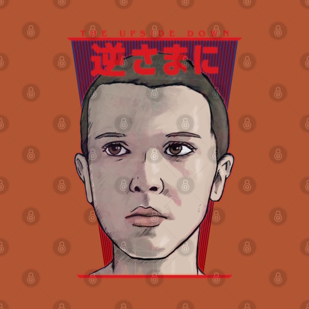 Stranger Things Eleven Japanese Upside Down - Inspired by Millie Bobby Brown and Netflix Show by RevLevel