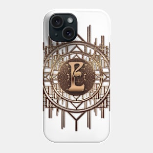 e letter alphabet sticker in luxury vintage design Phone Case