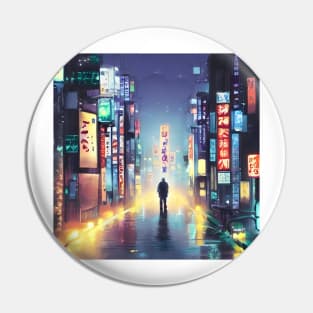 Tokyo Neon - A Lonely Man in the middle of Night Lights Pin