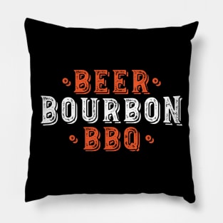 Beer Bourbon BBQ' Funny Beer Drinking Gift Pillow