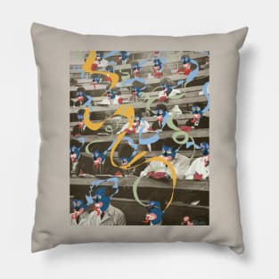 ‘Animal Lecture’ by Grip Grand, colorful monster students attending a lecture Pillow