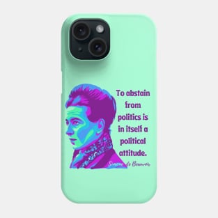 Simone de Beauvoir Portrait and Quote Phone Case