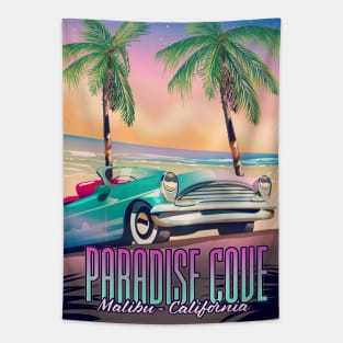 Paradise Cove,Malibu,California vintage travel poster. Tapestry