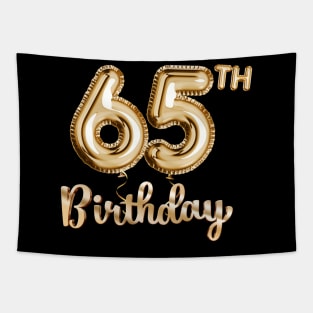 65th Birthday Gifts - Party Balloons Gold Tapestry