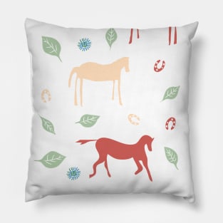 Horses and leaves Pillow