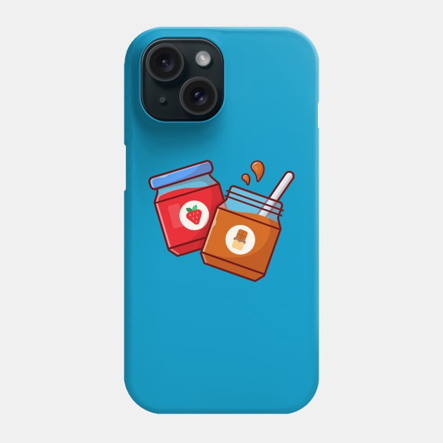 Strawberry Jam And Peanut Butter Cartoon Vector Icon Illustration Phone Case by Catalyst Labs