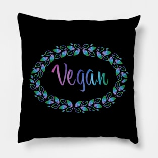 Vegan watercolour leaves Pillow