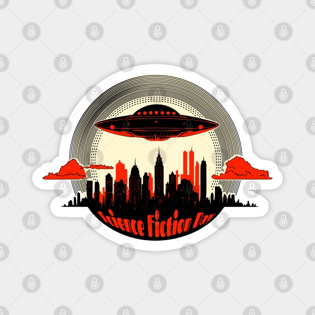 National Science Fiction Day UFO Magnet by HolidayBug