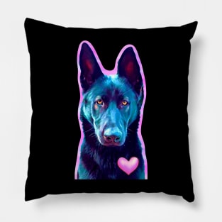 Black German Shepherd Heart for Dog Lovers Pillow