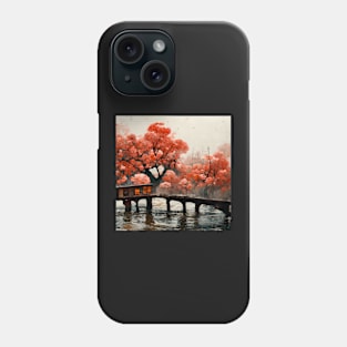 Flower River House Cherry Blossom Trees Phone Case