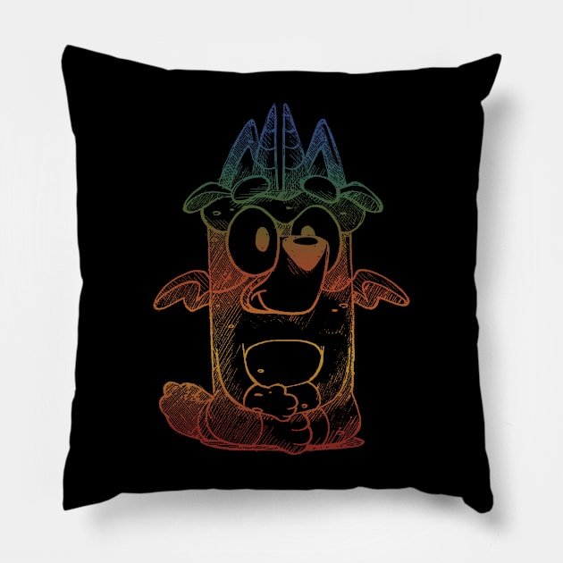 Retro Dragon Costume Pillow by Linefingerart