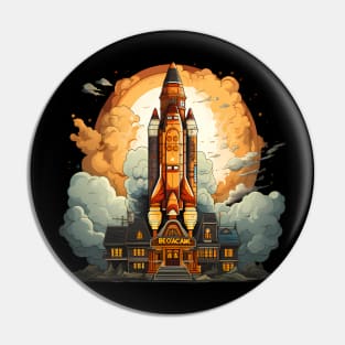 AI Generated Rocketship Pin