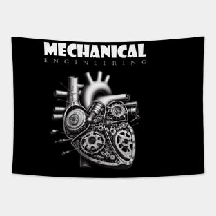 Mechanical Engineering - Heart [White Text Version] Tapestry