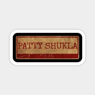 Aliska text red gold retro Patty Shukla Magnet
