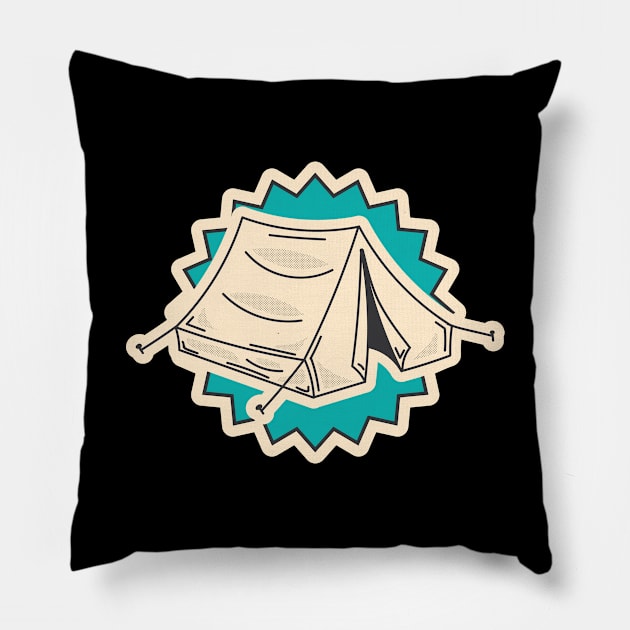 Camping tent vacations Pillow by ShirtyLife