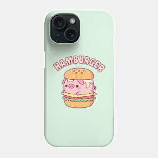 Cute Pig Hamburger Funny Pun Phone Case