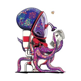 Space Octopus on the Toilet T-Shirt