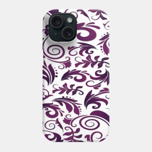 Purple Flowers Abstract Ornamental Design Phone Case