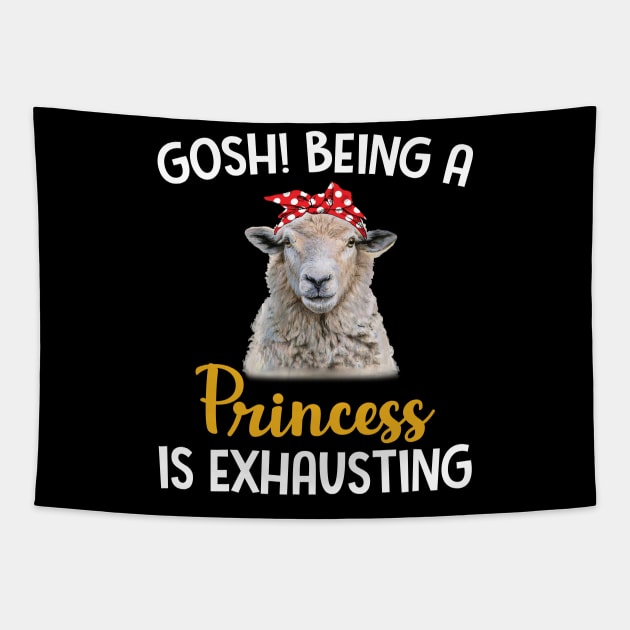 Sheep Gosh Being A Princess Is Exhausting Tapestry by Manonee