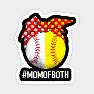 Mom Of Both Softball Baseball Headband Mother's Day Mama Magnet