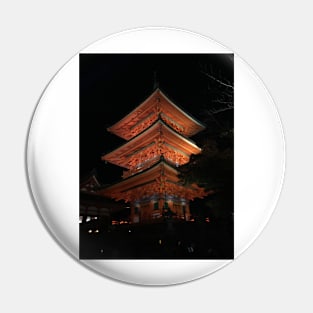 Temple in Kyoto, Japan at night Pin