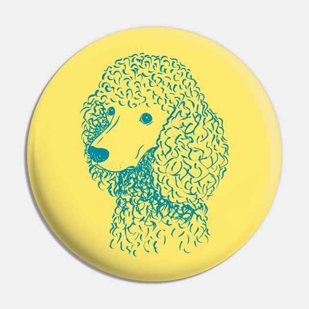 Poodle (Yellow and Teal) Pin by illucalliart