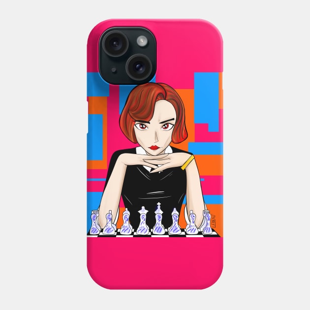 beth harmon in chess master plan Phone Case by jorge_lebeau