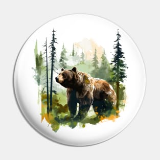 Brown Bear Forest Pin