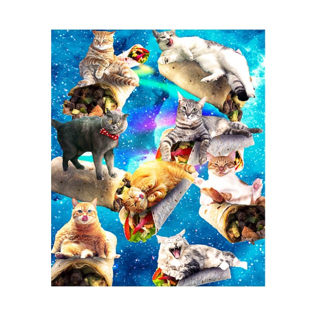 Galaxy Cat Burrito In Rainbow Space by Random Galaxy