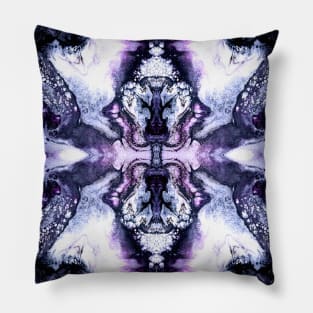 Icy Blue/Purple Paint Pour Pattern Pillow